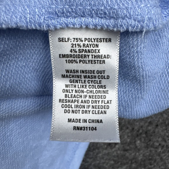 Crown & Ivy Womens XXL Blue Off Shoulder Blouse Eyelet Lace Ruffle Stretch Top - Picture 5 of 6